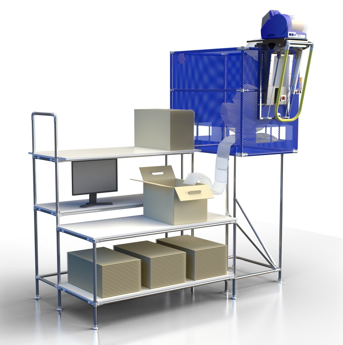 Top Fill hängende Systeme Ideal für alle geeignet, die rund um ihre Verpackungsstationen Platz sparen wollen.