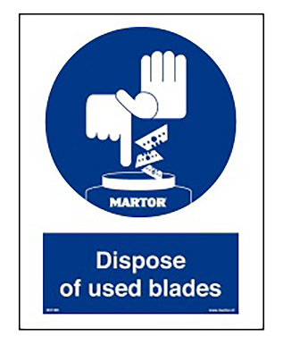 22523 Martor Schild 'Dispose of used blades'